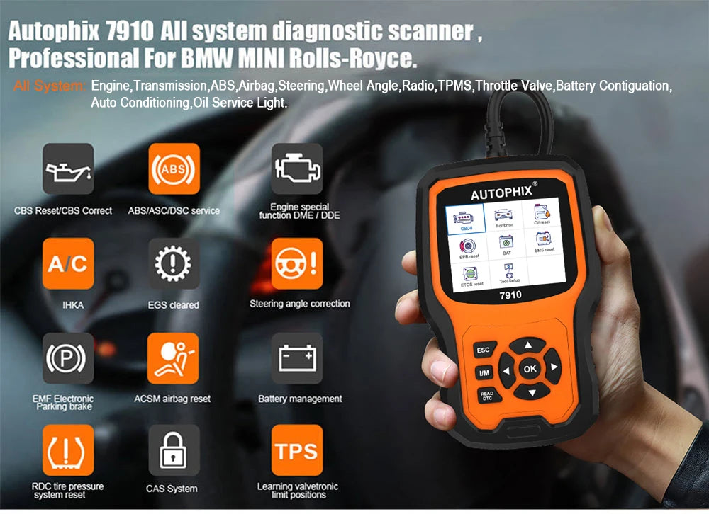 Autophix 7910 BMW Full System Diagnostic Tool Read Maintenance OBDII Fault Scan